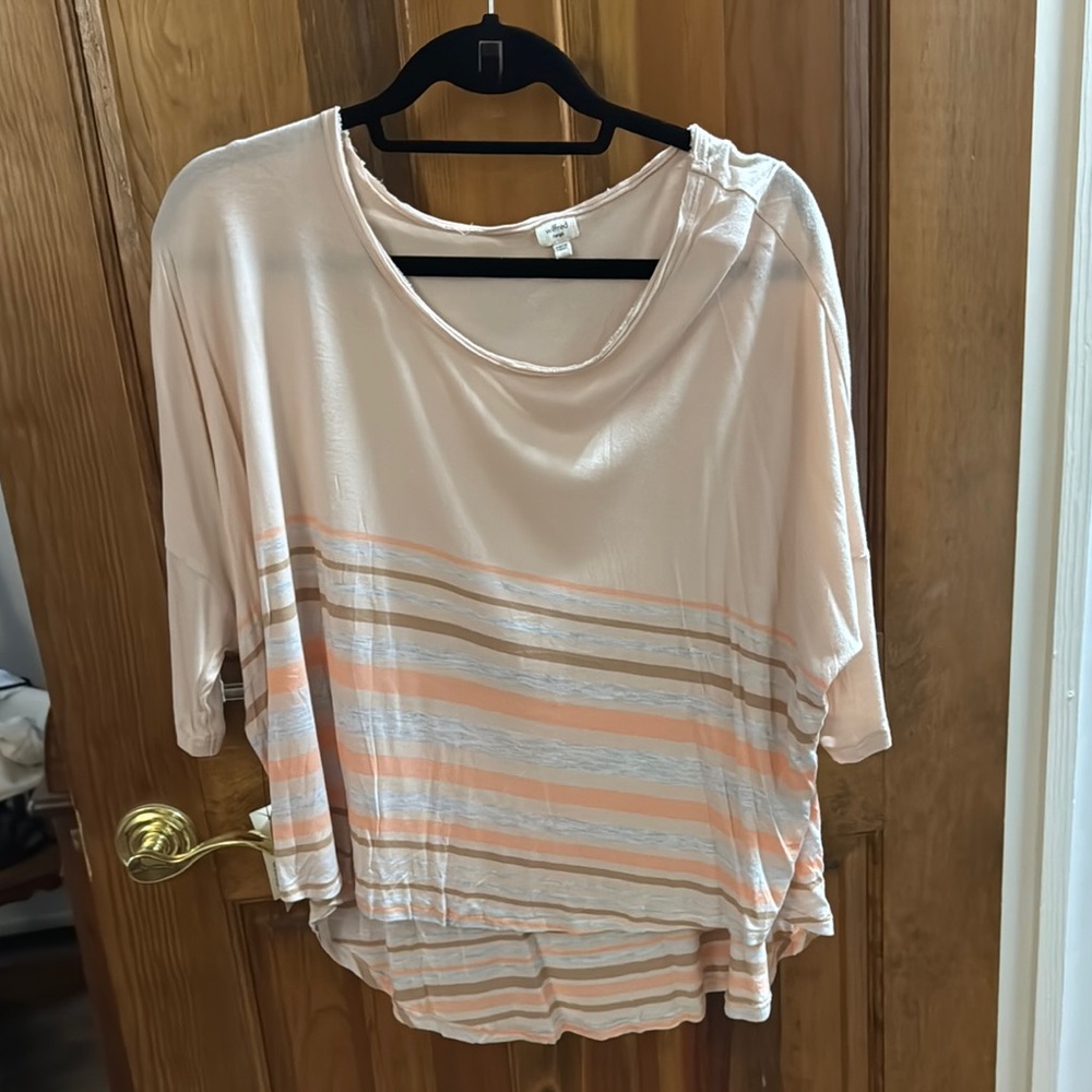 Wilfred Cream Asymmetrical 3/4 Sleeve Blouse